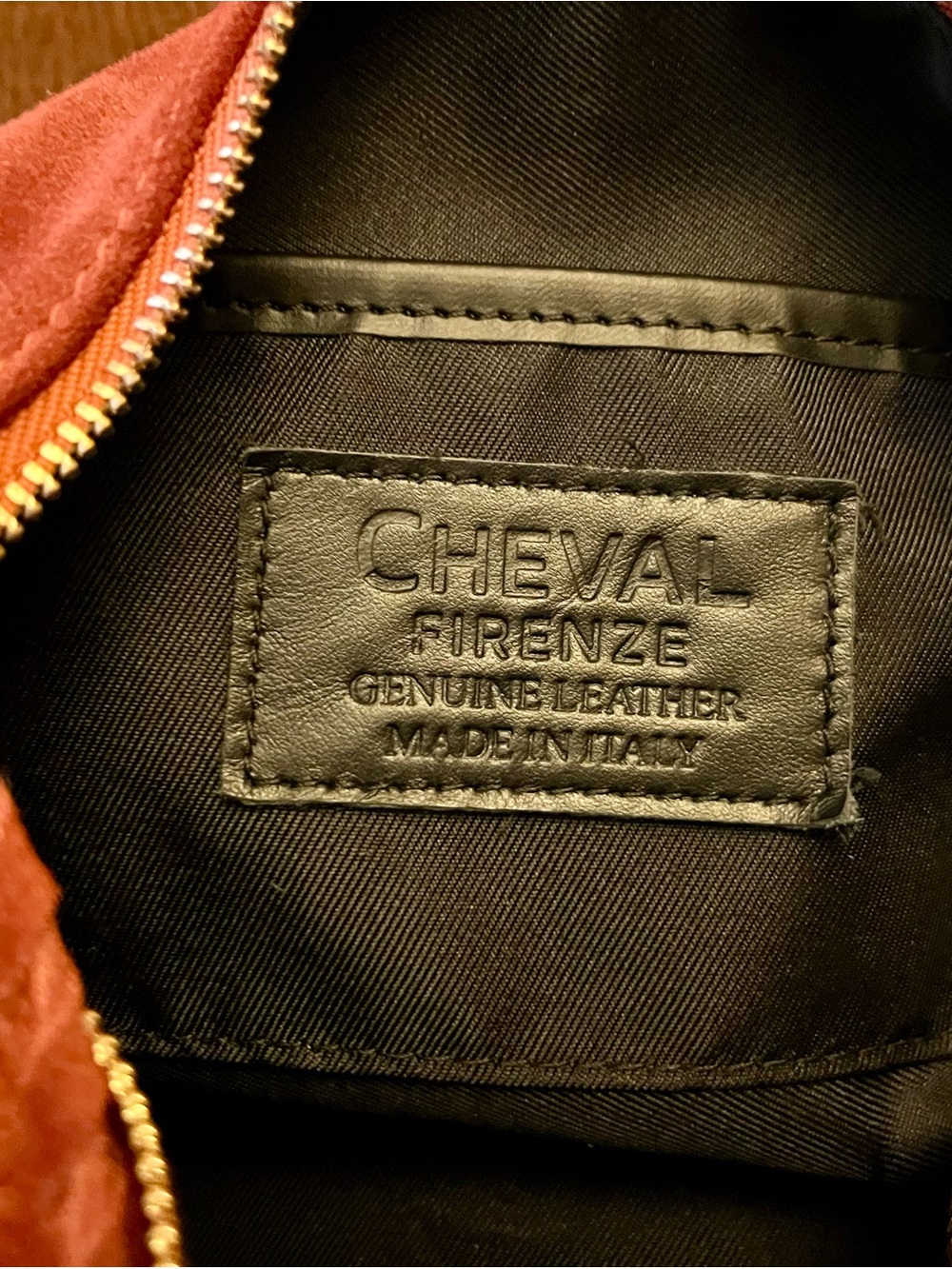 Cheval Made in Italy Rust/Brown Suede Shoulder Bag - Picture 6 of 7